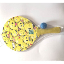 Colorful design wood beach tennis racket balls set  logo custom print kid wood Beach Racket bat